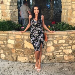 Mimi Chica Midi Bodycon Dress Sz S - Floral Print